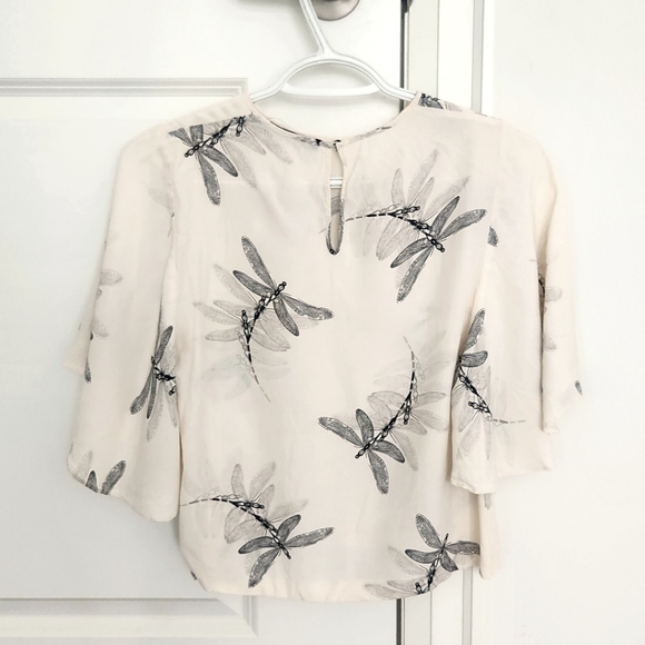 Zara Dragonfly Flutter Sleeve Blouse - Picture 2 of 6